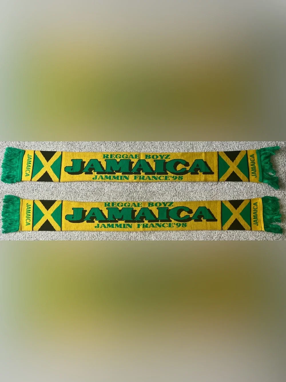 Jamaica Reggae Boyz Jammin France '98 World Cup Vintage Soccer Scarf